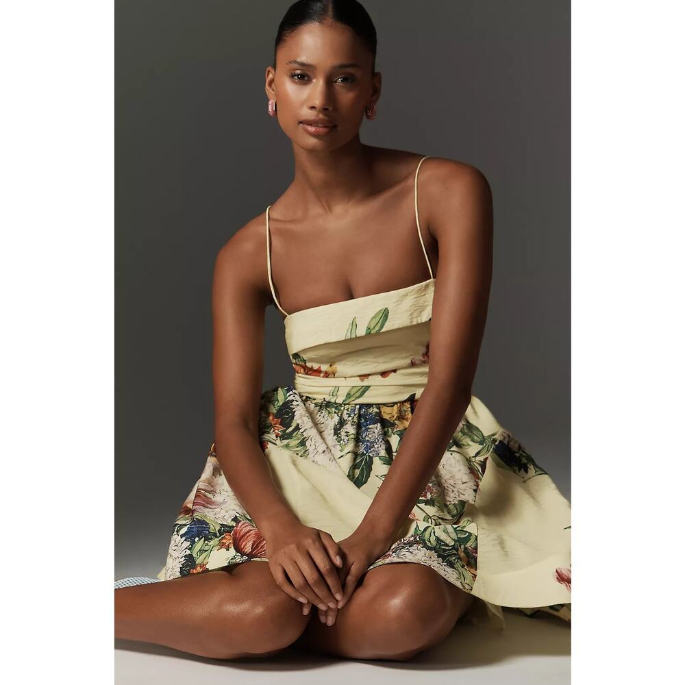 New Anthropologie Maeve Sleeveless Fit & Flare Mini Dress $168 PLUS 1X Yellow - Picture 5 of 8